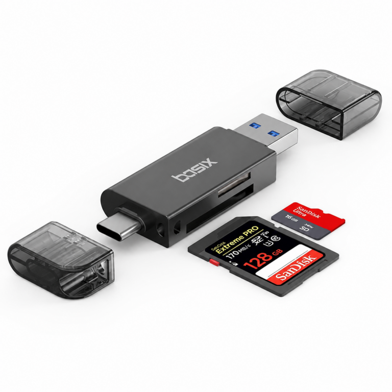 베이스엑스 USB 3.0 C타입 SD카드 리더기 | 듀얼 인터페이스 메탈바디 카드리더