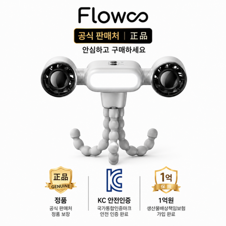 플로우 듀얼헤드 유모차 선풍기 탁상용 휴대용 무선 냉풍기 | Flowoo