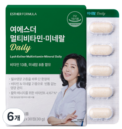 여에스더 멀티비타민 추천 미네랄 데일리 30정 6개